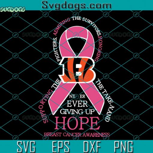 Cincinnati Bengals Breast Cancer SVG, Cincinnati Bengals SVG, Football Superbowl Bengals SVG DXF EPS PNG