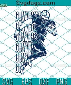 Cowboys Repeat Running Player SVG, Dallas Cowboys SVG, Football Player SVG DXF EPS PNG