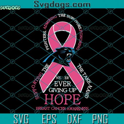 Carolina Panthers Breast Cancer SVG, Carolina Panthers Football Team SVG, Breast Cancer SVG DXF EPS PNG