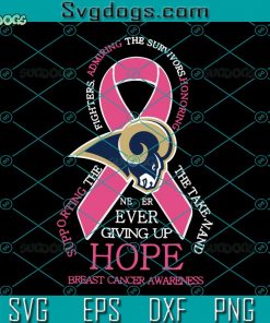 St Louis Rams Breast Cancer SVG, Los Angeles Rams SVG, Breast Cancer SVG DXF EPS PNG