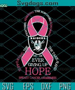 Raiders Breast Cancer SVG, Oakland Raiders NFL SVG, Breast Cancer SVG DXF EPS PNG