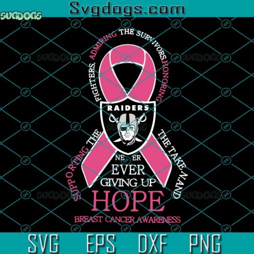 Raiders Breast Cancer SVG, Oakland Raiders NFL SVG, Breast Cancer SVG DXF EPS PNG