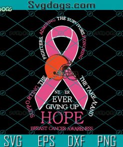 Cleveland Browns Breast Cancer SVG, Cleveland Browns NFL SVG, Breast Cancer SVG DXF EPS PNG