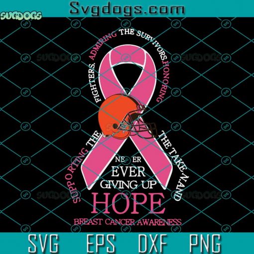 Cleveland Browns Breast Cancer SVG, Cleveland Browns NFL SVG, Breast Cancer SVG DXF EPS PNG