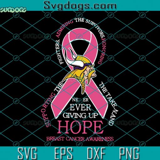 Minnesota Vikings Breast Cancer SVG, Vikings SVG, Breast Cancer SVG DXF EPS PNG