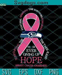 Seattle Seahawks Breast Cancer SVG, Seattle Seahawks Love SVG, Heart Seattle Seahawks SVG DXF EPS PNG