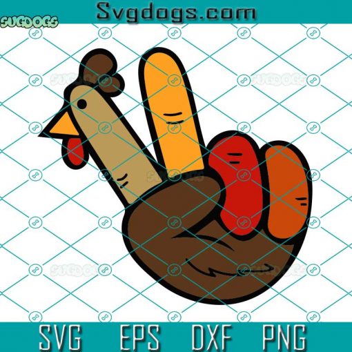 Peace Sign Turkey Hand SVG, Fall SVG, Thanksgiving SVG DXF EPS PNG