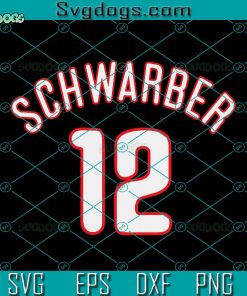 Baseball Phillie Schwarber SVG, Philadelphia Baseball SVG, Schwarber 12 SVG PNG EPS DXF