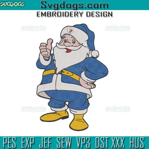 Steelers NFL Santa Embroidery Design File, Santa Christmas Embroidery Design File