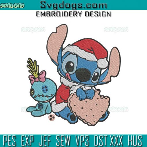 Stitch And Scump Christmas Embroidery Design File, Stitch Christmas Embroidery Design File