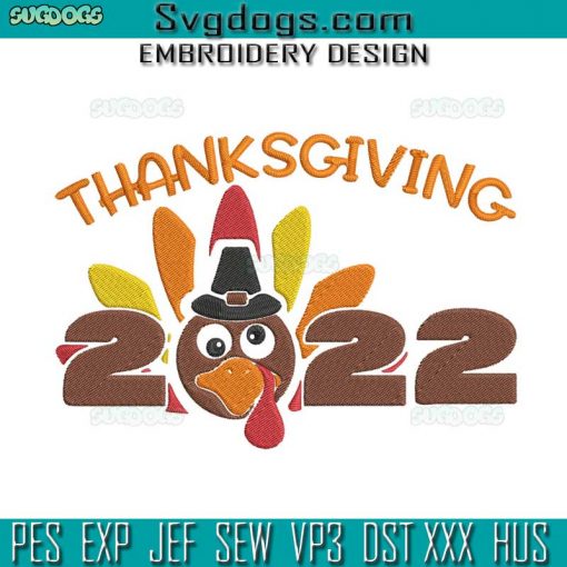 Thanksgiving 2022 Embroidery Design File, Happy Thanksgiving Embroidery Design File