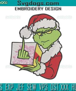 The Grinch Fuck Christmas Embroidery Design File, Santa Grinch Embroidery Design File
