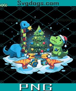 A Very Dino Christmas PNG, Funny Dinosaurs Christmas PNG, Christmas Tree PNG