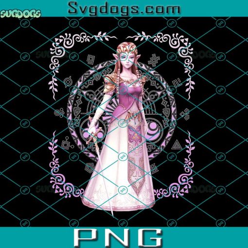 Nintendo Zelda PNG, Nintendo Zelda Pink Ornate Border Portrait PNG