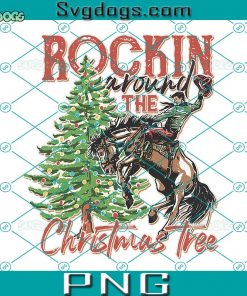 Rockin' Around The Christmas Tree PNG, Cowboy Santa Ride Horse PNG