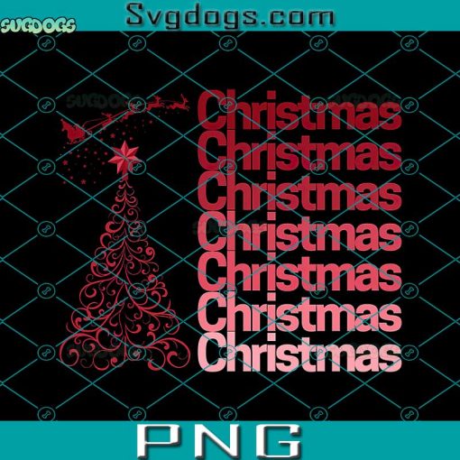 Christmas Ombre PNG, Santa Sleigh PNG, Christmas Tree PNG