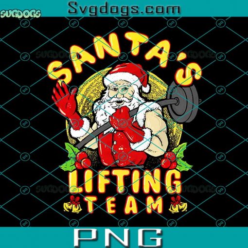 Santas Lifting Holding Barbell PNG, I Train On Christmas Day PNG, Funny Christmas PNG