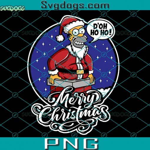 Homer Simpson Santa Claus PNG, D’oh Ho Ho Merry Christmas PNG, Homer Simpson Christmas PNG