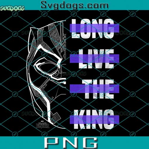 Long Live The King PNG, Marvel Black Panther PNG, Word Stack Sketch V-Neck PNG