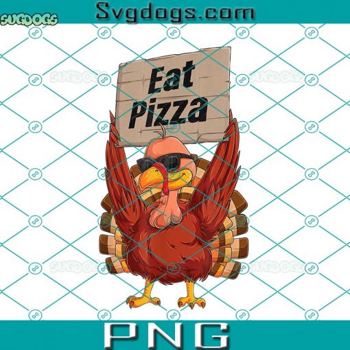 Turkey Eat Pizza PNG, Adult Vegan Kids PNG, Funny Thanksgiving PNG