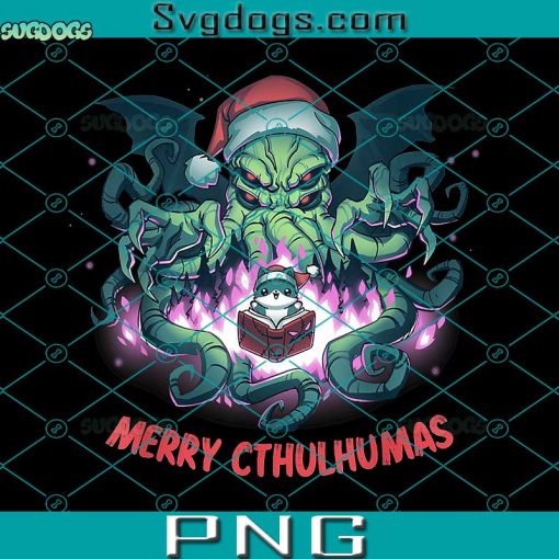 Merry Cthulhumas PNG, Funny Creepy Christmas Cthulhu Xmas PNG