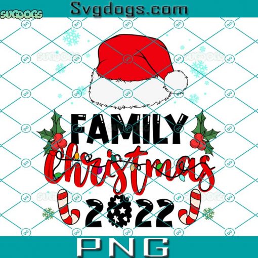 Family Christmas 2022 PNG, Hat Santa PNG, Merry Christmas PNG