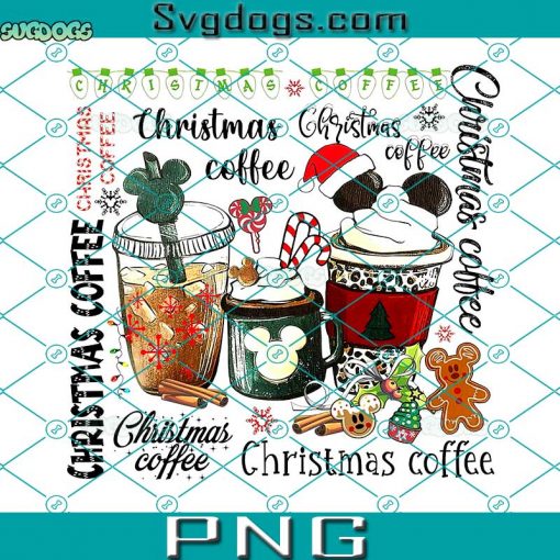 Christmas Coffee PNG, Mickey Drink Latte PNG, Genger Cookie Mickey Minnie PNG