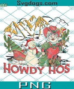 Christmas Howdy Hos Cowdyboy Santa PNG, Xmas Retro PNG, Snowwhite PNG, Santa Hat Western PNG