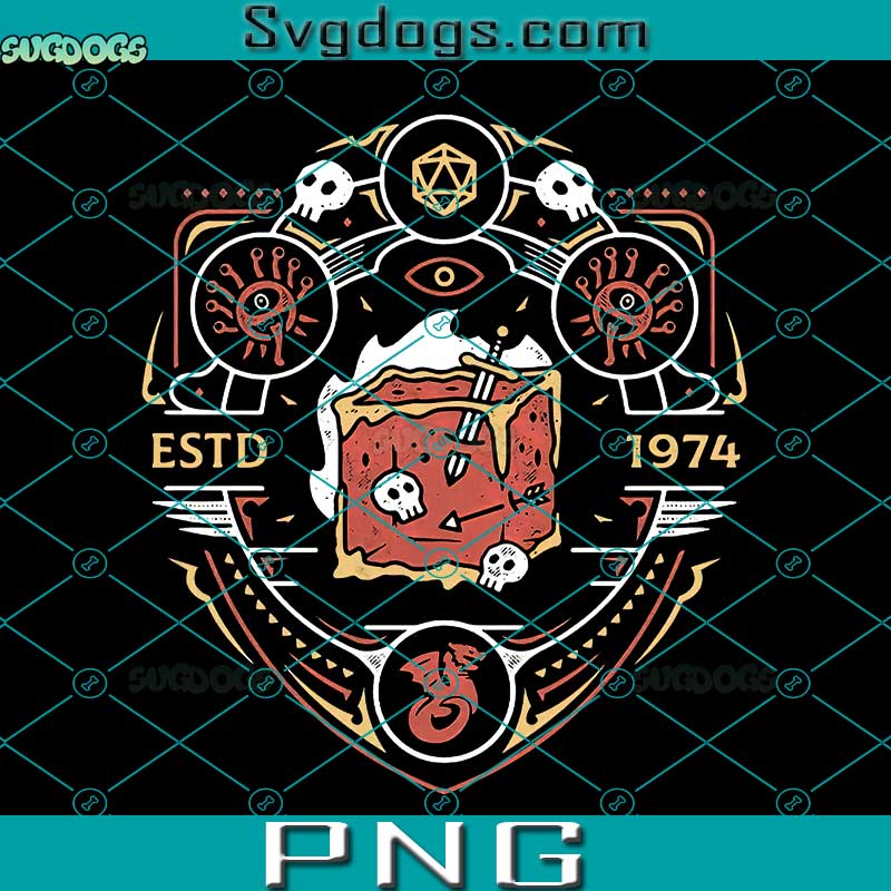 Dungeon Top Enemies Emblem PNG, ESTD 1974 PNG, DnD PNG, Dungeon Master PNG