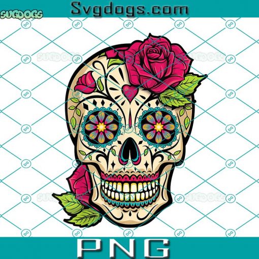 Sugar Skull Day Of The Dead Dia De Los Muertos Flowers PNG, Dia De Los PNG, Sugar Skull PNG
