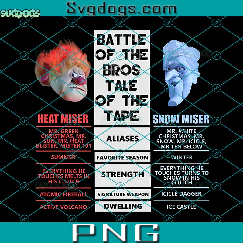 Miser Brothers Battle Of The Bros Tale Of The Tape PNG, Snow Miser PNG, Heat Mise PNG