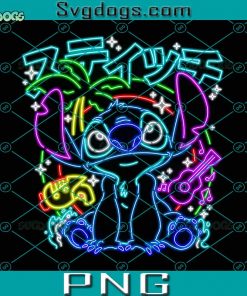 Experiment 626 Neon PNG, Stitch PNG, Stitch Music PNG