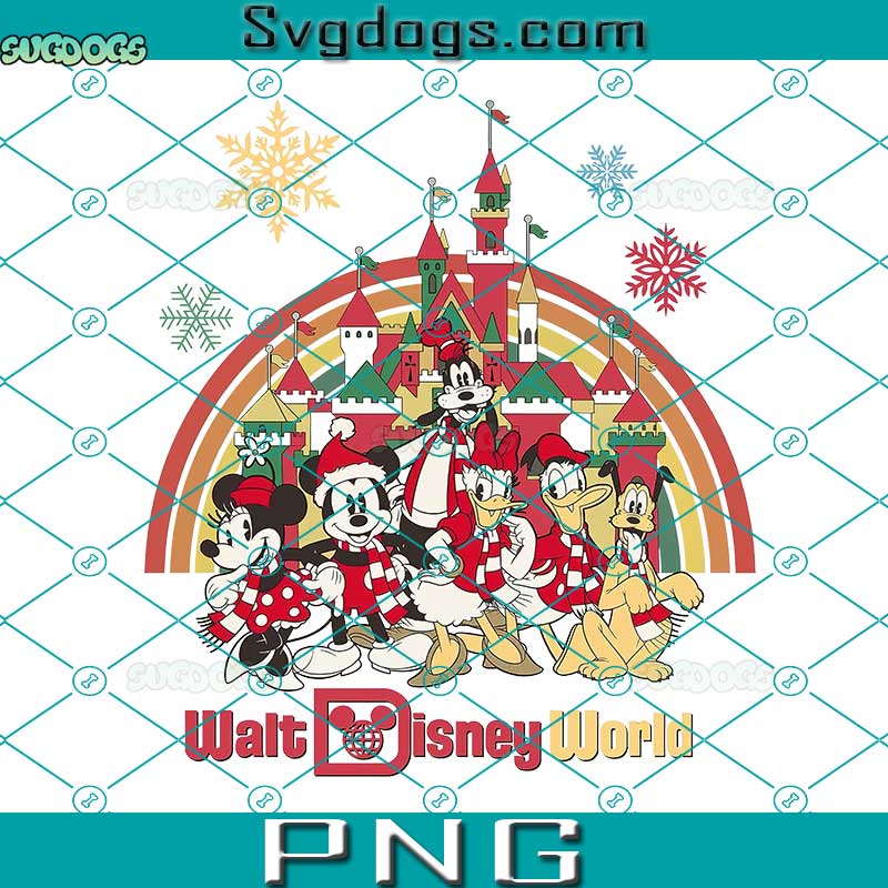 Wait Disney Worl PNG, Mouse And Friends Christmas PNG, Mickey Castle PNG, Daisy Pluto Goofy Holiday Vacation PNG