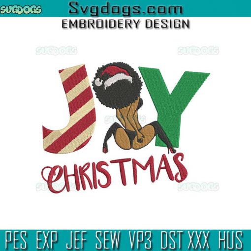 Woman Christmas Embroidery Design File, Xmas Sexy Lady Embroidery Design File, Joy Christmas Embroidery Design File