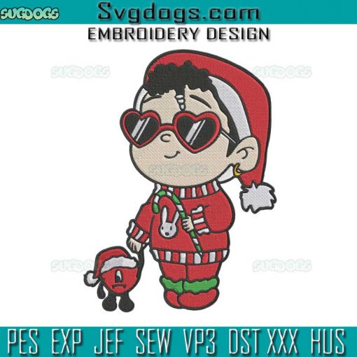 Baby Benito Christmas Embroidery Design File, Bad Bunny Christmas Embroidery Design File