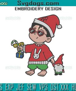 Bad Bunny Baby Gnome Embroidery Design File, Bad Bunny Christmas Embroidery Design File, Baby Benito Embroidery Design File