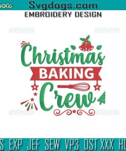 Christmas Baking Crew Embroidery Design File, Funny Cook Embroidery Design File