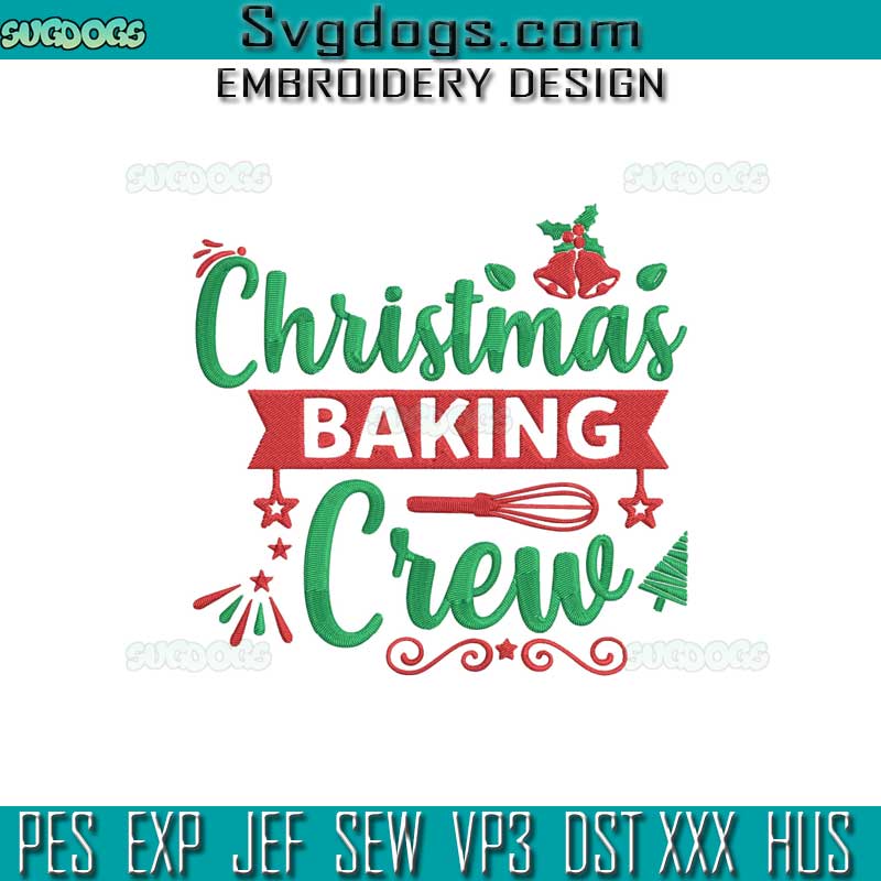 Christmas Baking Crew Embroidery Design File, Funny Cook Embroidery Design File