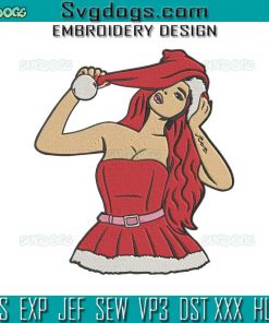Christmas Karol G Red Hair Embroidery Design File, Bichota Karol G Embroidery Design File
