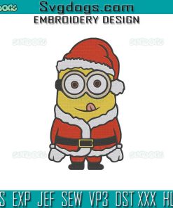 Christmas Minion Embroidery Design File, Santa Minions Embroidery Design File