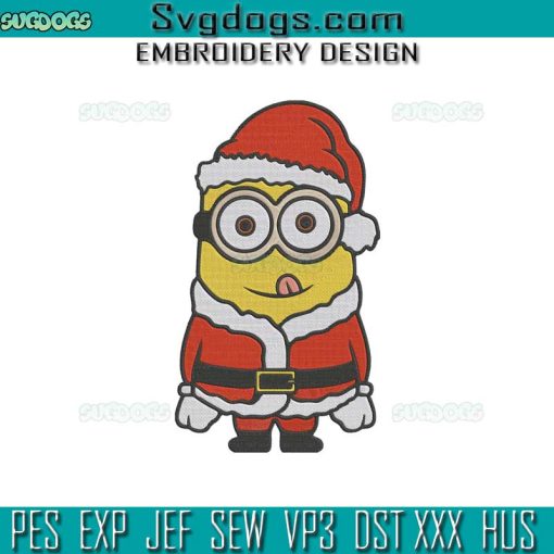 Christmas Minion Embroidery Design File, Santa Minions Embroidery Design File