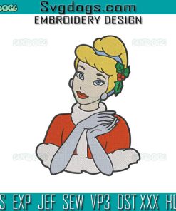 Cinderella Christmas Embroidery Design File, Disney Princess Aurora Embroidery Design File
