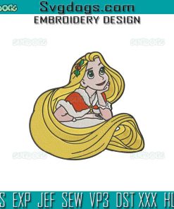 Rapunzel Christmas Embroidery Design File, Rapunzel With Pascal Tangled Christmas Embroidery Design File