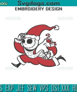 Jack Skellington Santa Claus Embroidery Design File, Jack Christmas Embroidery Design File