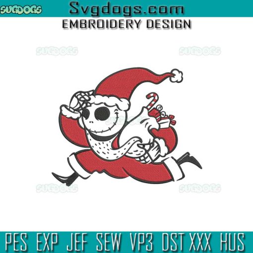 Jack Skellington Santa Claus Embroidery Design File, Jack Christmas Embroidery Design File