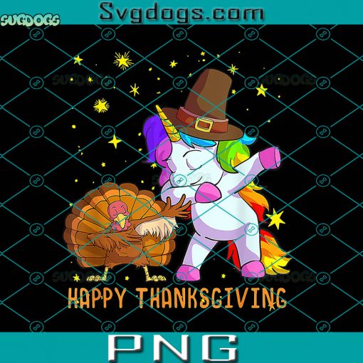 Cute Unicorn Thanksgiving PNG, Girls Pilgrim Hat Turkey PNG, Happy Thanksgiving PNG