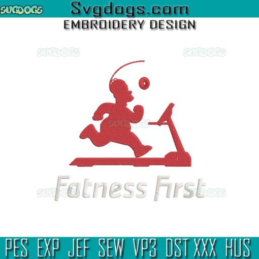 Fatness First Embroidery Design File, Fitness First Embroidery Design File