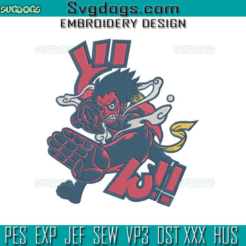 Luffy Gear 5 Embroidery Design File, Luffy Embroidery Design File
