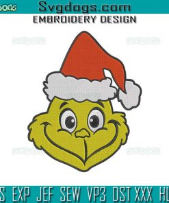 Grinch Christmas Embroidery Design File, The Grinch Face Funny Grinch Embroidery Design File