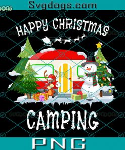 Happy Christmas Camping PNG, Merry Christmas Camping Cute Car Xmas PNG